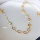 Natural Opal, Garnet, Topaz, Olivine Bracelet, 9k Yellow Gold Bracelet Etsy