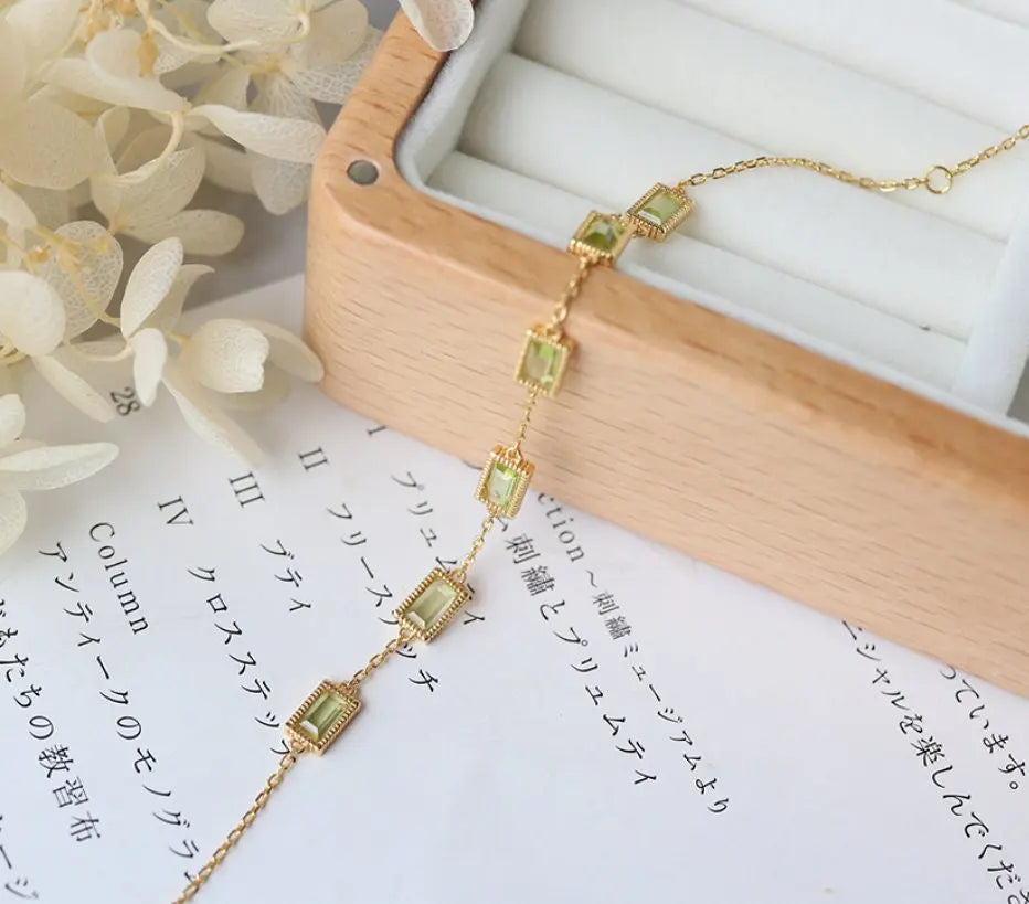 Natural Amethyst, Topaz, Olivine, Garnet, Citrine, Crystal Bracelet, 18K Gold Vermail Bracelet Retro Jewelry Etsy