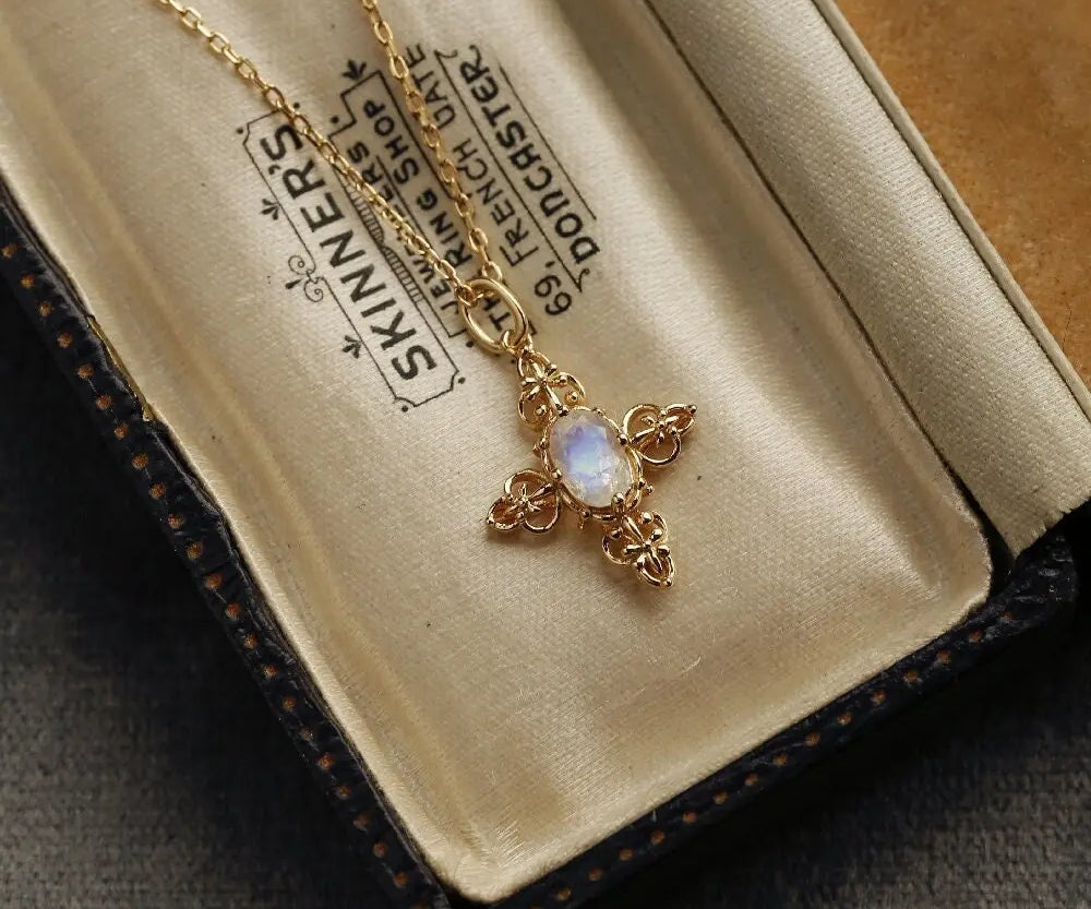 Natural Moonstone Carved Necklace, 18k Solid Yellow Gold Handmade Necklace, Lace Necklace, Gift for Her, Anniversary Gift Idea Retro Jewelry Etsy