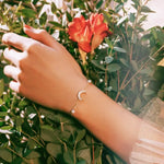 Moon White Diamond & Pearls Bracelets, 18k Solid Yellow Gold Handmade Bracelets, Freshwater Pearl, Anniversary Gift Idea, Gift for Her Etsy