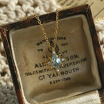 Natural Blue Topaz & White Diamond Necklace, Handmade 18K Solid Yellow Gold Necklace, Polaris Necklace, Gift for Her, Anniversary Gift Idea Etsy