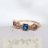 Amethyst  Blue Spinel Stackable Ring - 18K Yellow Gold Etsy