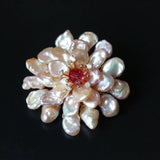Natural Baroque White Pearl Brooch, 18k Gold Plated Vermeil Brooch, Handmade Flower Brooch, Anniversary Gift Idea, Gift for Her Gift for Mom Etsy