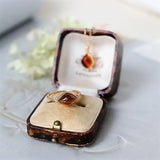 Natural Agate Diamond Ring Necklace - 18K Yellow Gold Etsy