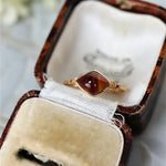 Natural Agate Diamond Ring Necklace - 18K Yellow Gold Etsy