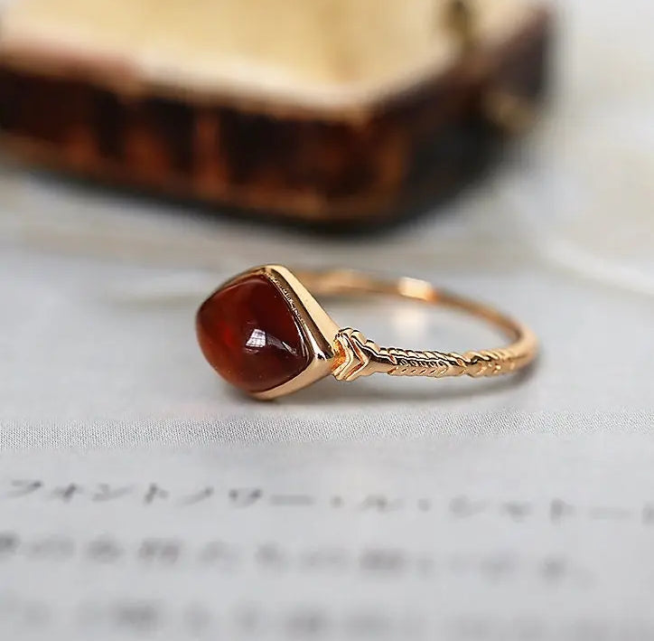 Natural Agate Diamond Ring Necklace - 18K Yellow Gold Etsy