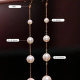 3-8mm Natural High Luster White Pearl Earrings, 18k Solid Rose Gold Earrings, Freshwater White Pearl Earrings, Anniversary Gift Idea Etsy