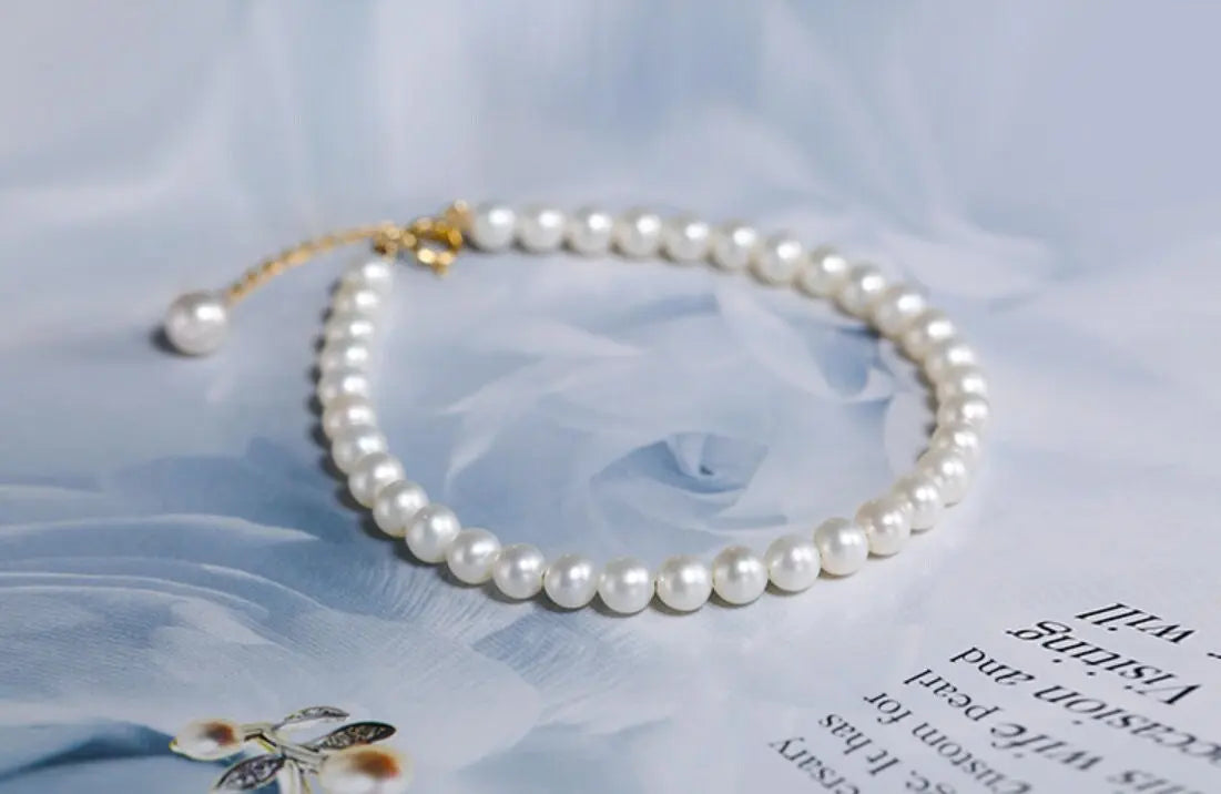 5A+ Natural Freshwater Baby Pearl Bracelets, Handmade 18k Solid Yellow Gold Bracelets, Stackable Bracelet, Anniversary Gift Idea Etsy