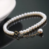 Natural Freshwater Pearl Bracelet - 4mm Oval Beads in Yellow Gold Fill Etsy