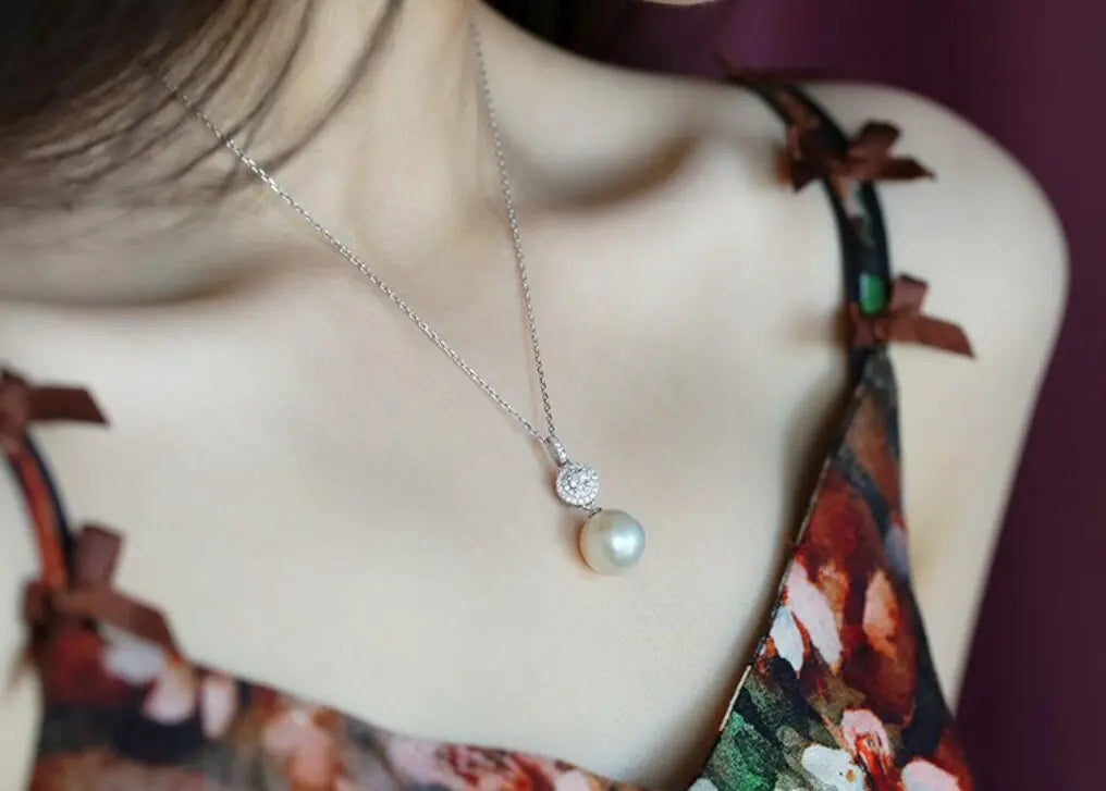 5A+ Natural High Luster White Pearl Necklace, Silver 925 Handmade Necklace, Anniversary Gift Idea, Gift for Mom, Gift for Her Etsy