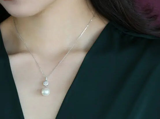 5A+ Natural High Luster White Pearl Necklace, Silver 925 Handmade Necklace, Anniversary Gift Idea, Gift for Mom, Gift for Her Etsy