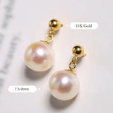 8mm Pearl Drop Earrings - 18K Yellow Gold Etsy
