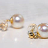 8mm Pearl Drop Earrings - 18K Yellow Gold Etsy