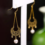 Oriental Design Akoya Pearl Earrings - 18K Yellow Gold Etsy