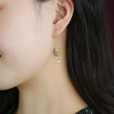 Oriental Design Akoya Pearl Earrings - 18K Yellow Gold Etsy