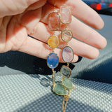 Natural Actinolite Tourmalinated Rutilated Quartz Bracelet, Handmade 18k Gold Vermail Bracelet, Anniversary Gift Idea Retro Jewelry - LaCorserArtJewelry