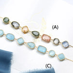 Natural Actinolite Tourmalinated Rutilated Quartz Bracelet, Handmade 18k Gold Vermail Bracelet, Anniversary Gift Idea Retro Jewelry - LaCorserArtJewelry