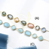 Natural Actinolite Tourmalinated Rutilated Quartz Bracelet, Handmade 18k Gold Vermail Bracelet, Anniversary Gift Idea Retro Jewelry - LaCorserArtJewelry