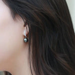 10-11mm Natural Tahitian Peacock Green Pearl Earrings, 18K White Gold Earrings, Black Pearl Earrings Etsy