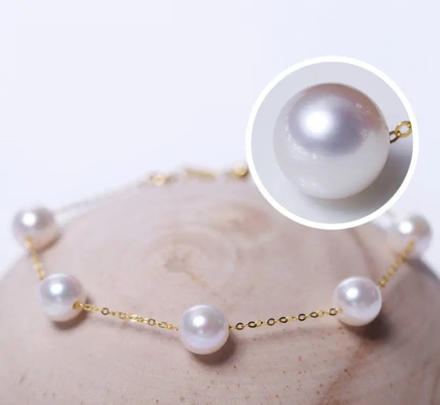 AAA+ Akoya Pearl Strand Bracelets - 18K Yellow Gold Etsy