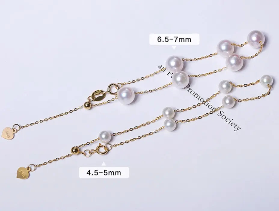 AAA+ Akoya Pearl Strand Bracelets - 18K Yellow Gold Etsy