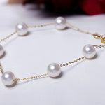 AAA+ Akoya Pearl Strand Bracelets - 18K Yellow Gold Etsy