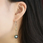 Tahitian Pearl  Diamond Drop Earrings - 18K Yellow Gold Etsy