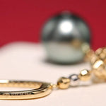 Tahitian Pearl  Diamond Drop Earrings - 18K Yellow Gold Etsy