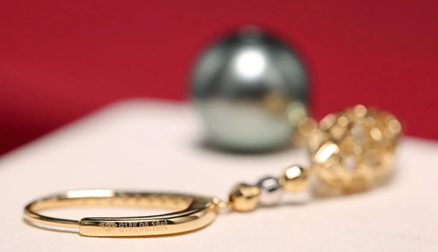 Tahitian Pearl  Diamond Drop Earrings - 18K Yellow Gold Etsy