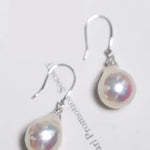 4A+ Natural High Luster Baroque Pearl Earrings, Handmade Silver 925 White Pearl Earrings, Freshwater Pearl Disc Earrings Gift for Her - LaCorserArtJewelry
