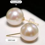 12mm High Luster Golden Pearl Studs - 18K Yellow Gold Etsy