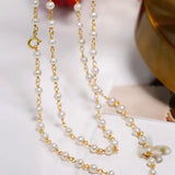 5mm Natural High Luster Pearls Necklace, 14K Gold Filled White Pearl Long Knitwear Necklace, Anniversary Gift Idea, Two Layer Necklace Etsy