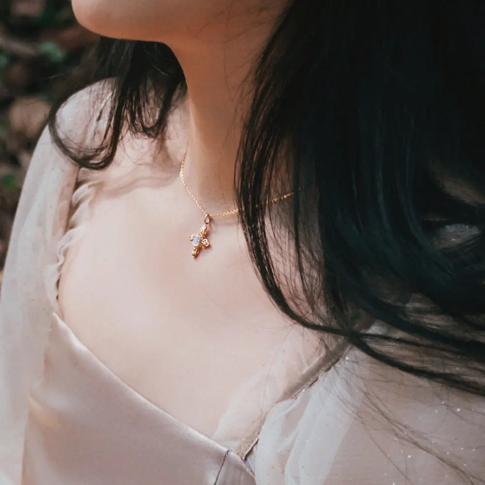 Natural Moonstone Carved Necklace, 18k Solid Yellow Gold Handmade Necklace, Lace Necklace, Gift for Her, Anniversary Gift Idea Retro Jewelry Etsy