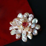 Natural Baroque White Pearl Brooch, 18k Gold Plated Vermeil Brooch, Handmade Flower Brooch, Anniversary Gift Idea, Gift for Her Gift for Mom Etsy