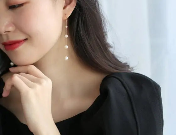 3-8mm Natural High Luster White Pearl Earrings, 18k Solid Rose Gold Earrings, Freshwater White Pearl Earrings, Anniversary Gift Idea Etsy