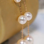 3-8mm Natural High Luster White Pearl Earrings, 18k Solid Rose Gold Earrings, Freshwater White Pearl Earrings, Anniversary Gift Idea Etsy