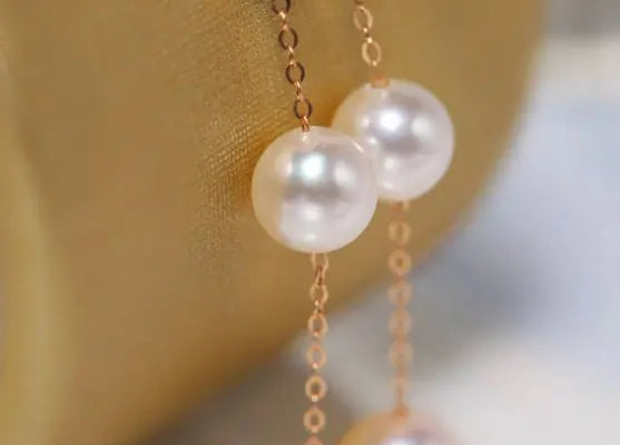 3-8mm Natural High Luster White Pearl Earrings, 18k Solid Rose Gold Earrings, Freshwater White Pearl Earrings, Anniversary Gift Idea Etsy