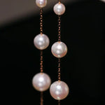 3-8mm Natural High Luster White Pearl Earrings, 18k Solid Rose Gold Earrings, Freshwater White Pearl Earrings, Anniversary Gift Idea Etsy