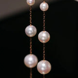 3-8mm Natural High Luster White Pearl Earrings, 18k Solid Rose Gold Earrings, Freshwater White Pearl Earrings, Anniversary Gift Idea Etsy