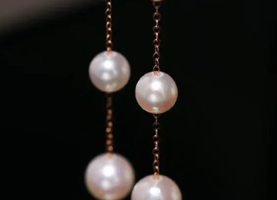 3-8mm Natural High Luster White Pearl Earrings, 18k Solid Rose Gold Earrings, Freshwater White Pearl Earrings, Anniversary Gift Idea Etsy