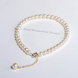 5A+ Natural Freshwater Baby Pearl Bracelets, Handmade 18k Solid Yellow Gold Bracelets, Stackable Bracelet, Anniversary Gift Idea Etsy