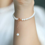 Natural Freshwater Pearl Bracelet - 4mm Oval Beads in Yellow Gold Fill Etsy