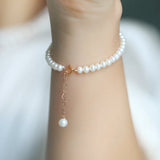 Natural Freshwater Pearl Bracelet - 4mm Oval Beads in Yellow Gold Fill Etsy