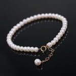 Natural Freshwater Pearl Bracelet - 4mm Oval Beads in Yellow Gold Fill Etsy
