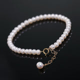 Natural Freshwater Pearl Bracelet - 4mm Oval Beads in Yellow Gold Fill Etsy