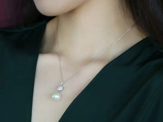 5A+ Natural High Luster White Pearl Necklace, Silver 925 Handmade Necklace, Anniversary Gift Idea, Gift for Mom, Gift for Her Etsy