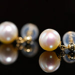 8mm Pearl Drop Earrings - 18K Yellow Gold Etsy