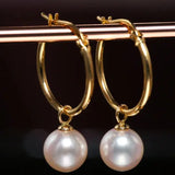8.5-9mm Natural Akoya Pearl Earrings - 18K Gold Anniversary Etsy