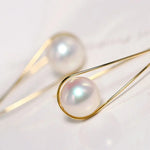 9mm High Luster Akoya Pearl Hook Earrings - 18K Yellow Gold Etsy