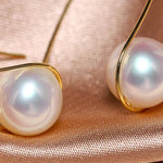 9mm High Luster Akoya Pearl Hook Earrings - 18K Yellow Gold Etsy